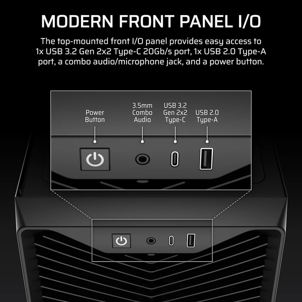  Thùng máy Corsair 3200D RS Mid-Tower (Sẵn 3 Fan Không LED) (CC-9011334-WW) | ATX, Kính cường lực, Đen 
