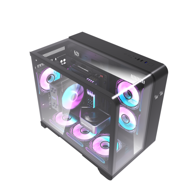  Thùng máy DarkFlash L280M (Chưa kèm Fan) | M-ATX/ITX, Kính cường lực, Đen 