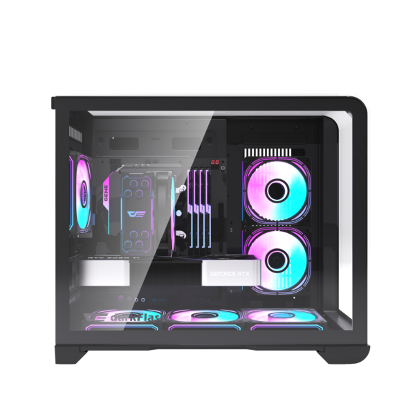  Thùng máy DarkFlash L280M (Chưa kèm Fan) | M-ATX/ITX, Kính cường lực, Đen 