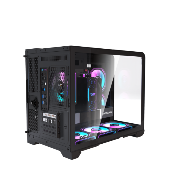  Thùng máy DarkFlash L280M (Chưa kèm Fan) | M-ATX/ITX, Kính cường lực, Đen 