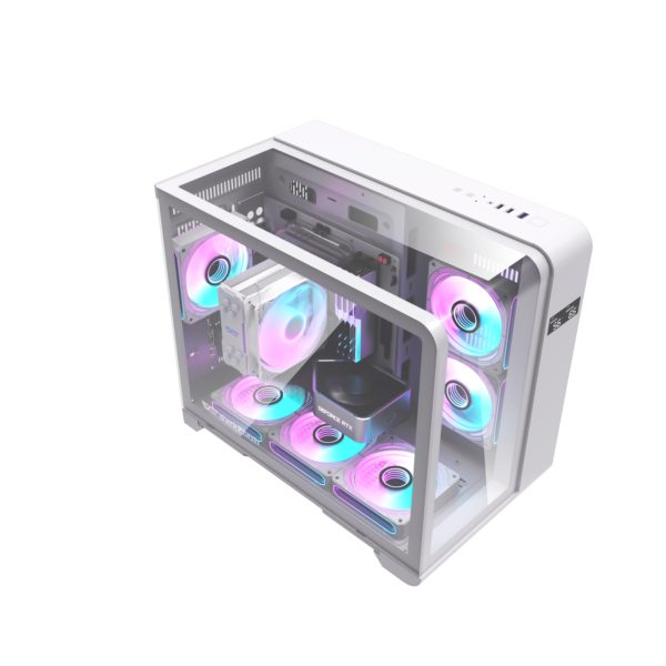  Thùng máy DarkFlash L280M (Chưa kèm Fan) | M-ATX/ITX, Kính cường lực, Trắng 