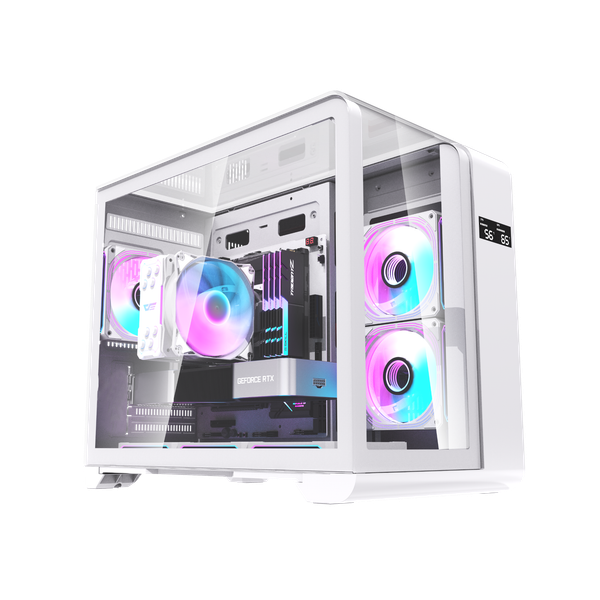  Thùng máy DarkFlash L280M (Chưa kèm Fan) | M-ATX/ITX, Kính cường lực, Trắng 