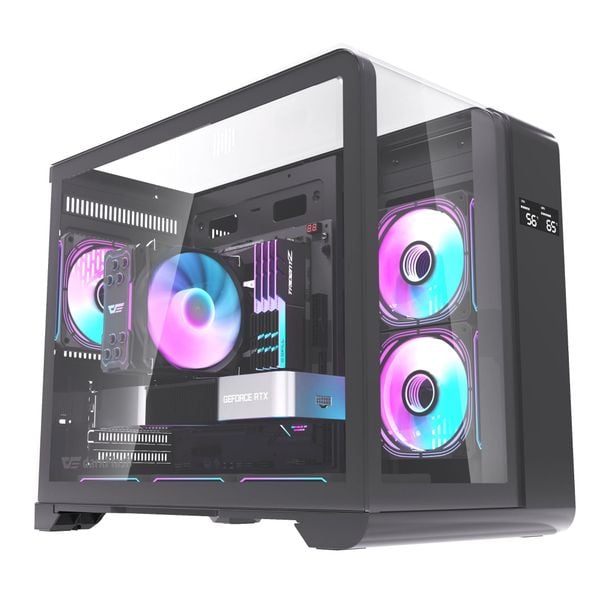  Thùng máy DarkFlash L280M (Chưa kèm Fan) | M-ATX/ITX, Kính cường lực, Đen 