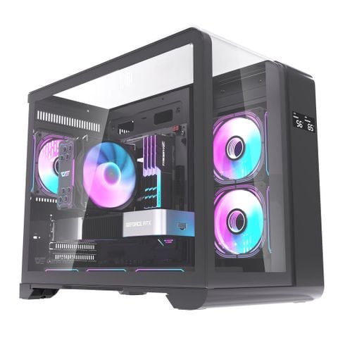 Thùng máy DarkFlash L280M (Chưa kèm Fan) | M-ATX/ITX, Kính cường lực, Đen