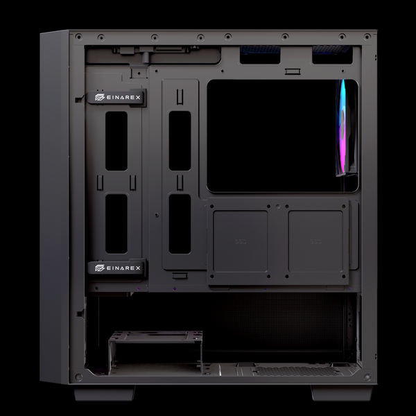  Thùng máy EINAREX PM150 RGB M-ATX | Kèm 3 Fan ARGB, Kính cường lực, Đen 