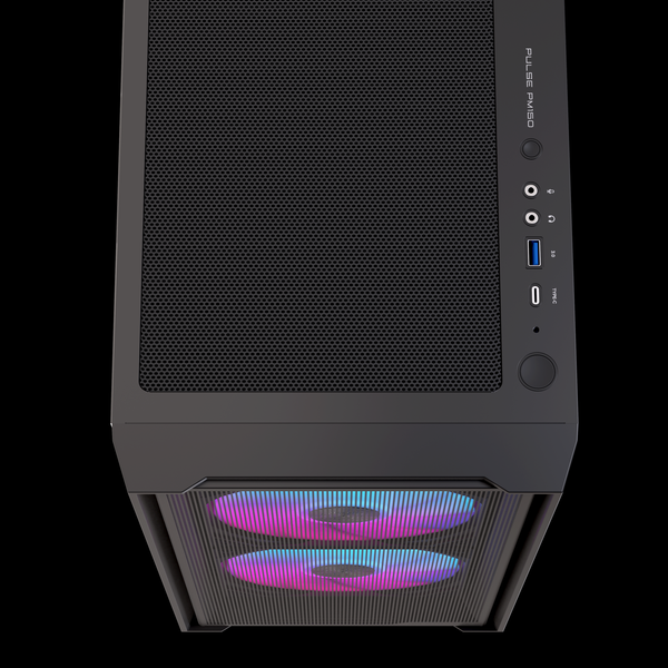  Thùng máy EINAREX PM150 RGB M-ATX | Kèm 3 Fan ARGB, Kính cường lực, Đen 