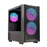  Thùng máy EINAREX PM150 RGB M-ATX | Kèm 3 Fan ARGB, Kính cường lực, Đen 