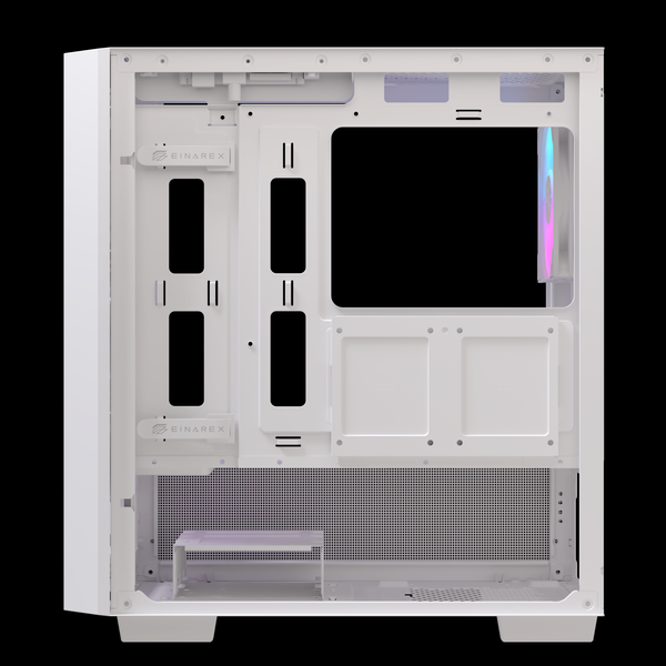 Thùng máy EINAREX PM150 RGB M-ATX | Kèm 3 Fan ARGB, Kính cường lực, Trắng 