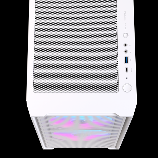 Thùng máy EINAREX PM150 RGB M-ATX | Kèm 3 Fan ARGB, Kính cường lực, Trắng 