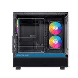  Thùng máy EINAREX S500 Core Black F-ATX | Kèm 1 Fan Đen, Kính cường lực, Đen 