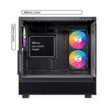  Thùng máy EINAREX S500 Core Black F-ATX | Kèm 1 Fan Đen, Kính cường lực, Đen 