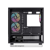  Thùng máy EINAREX S500 Core Black F-ATX | Kèm 1 Fan Đen, Kính cường lực, Đen 