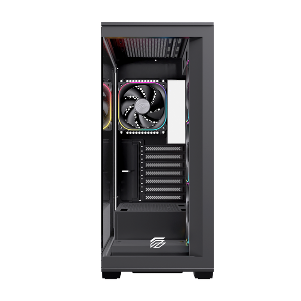  Thùng máy EINAREX Prisma S700 RGB F-ATX (Kèm Sẵn 4F ARGB) | Kính cường lực, USB 3.2 Type-C Gen 2, Đen 