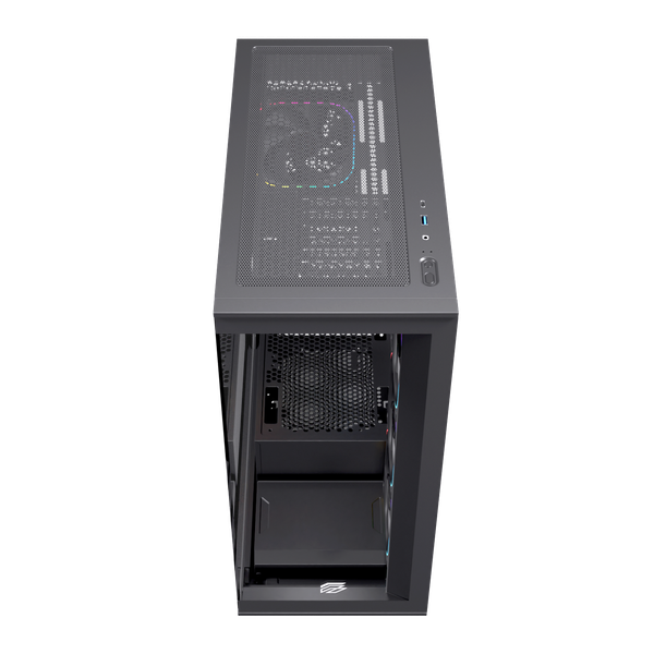  Thùng máy EINAREX Prisma S700 RGB F-ATX (Kèm Sẵn 4F ARGB) | Kính cường lực, USB 3.2 Type-C Gen 2, Đen 