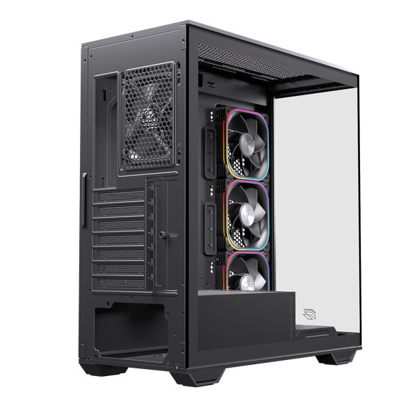  Thùng máy EINAREX Prisma S700 RGB F-ATX (Kèm Sẵn 4F ARGB) | Kính cường lực, USB 3.2 Type-C Gen 2, Đen 