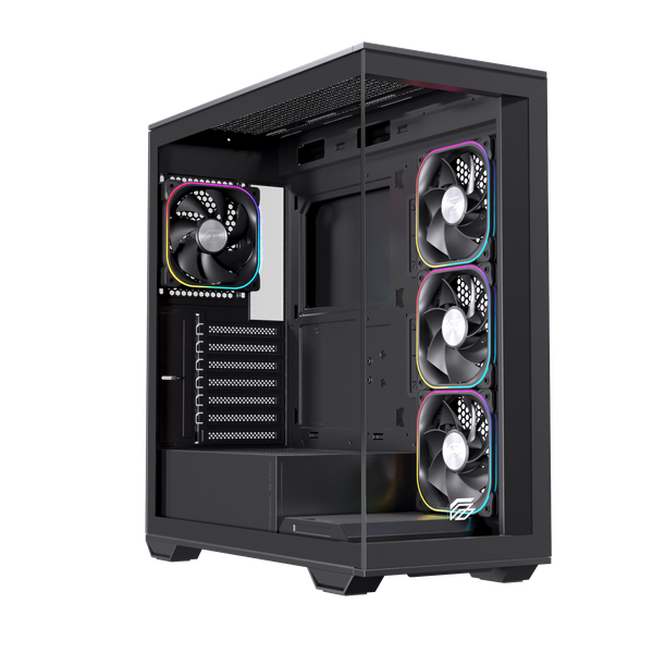  Thùng máy EINAREX Prisma S700 RGB F-ATX (Kèm Sẵn 4F ARGB) | Kính cường lực, USB 3.2 Type-C Gen 2, Đen 