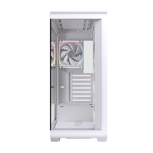  Thùng máy EINAREX Prisma S700 RGB F-ATX (Kèm Sẵn 4F ARGB) | Kính cường lực, USB 3.2 Type-C Gen 2, Trắng 