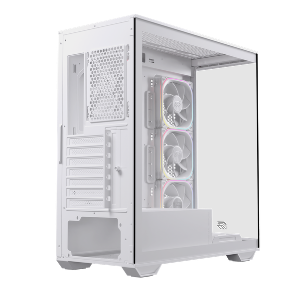  Thùng máy EINAREX Prisma S700 RGB F-ATX (Kèm Sẵn 4F ARGB) | Kính cường lực, USB 3.2 Type-C Gen 2, Trắng 