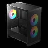  Thùng máy Gamdias Aura GC15M ARGB M-ATX (Kèm Sẵn 3 Fan ARGB) | Micro Tower, Kính cường lực, Đen 