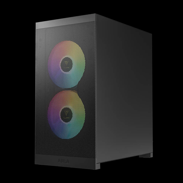  Thùng máy Gamdias Aura GC15M ARGB M-ATX (Kèm Sẵn 3 Fan ARGB) | Micro Tower, Kính cường lực, Đen 