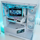  Thùng máy Jungle Leopard AX-8 LCD (Không kèm Fan) | Mid Tower, ATX/M-ATX/ITX, ARGB, Trắng 