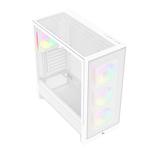  Thùng máy Gaming Linktech Bahamut 4FA | Full ATX, Kèm Sẵn 4 Fan ARGB, Trắng 