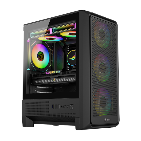 Thùng máy MIK H2 Gaming | M-ATX/ITX, Kính cường lực, Đen 