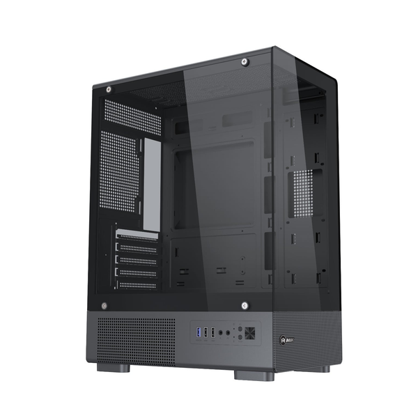  Thùng máy MIK H3 Hồ Cá | M-ATX/ITX, Kính cường lực, Đen 