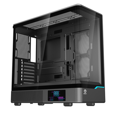 Thùng máy MIK H7 CURVED 360 ATX (Chưa kèm Fan) | ATX/M-ATX/ITX, Kính cường lực, Đen