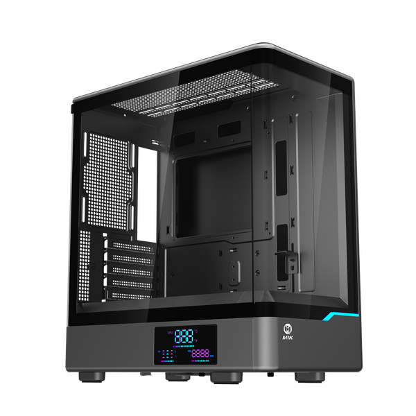  Thùng máy MIK H7 CURVED 240 M-ATX (Chưa kèm Fan) | M-ATX/ITX, Kính cường lực, Đen 