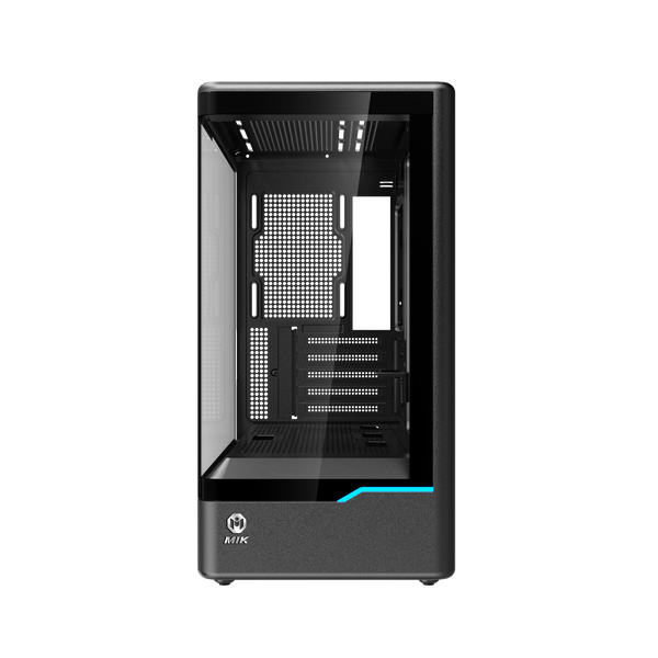  Thùng máy MIK H7 CURVED 360 M-ATX (Chưa kèm Fan) | M-ATX/ITX, Kính cường lực, Đen 