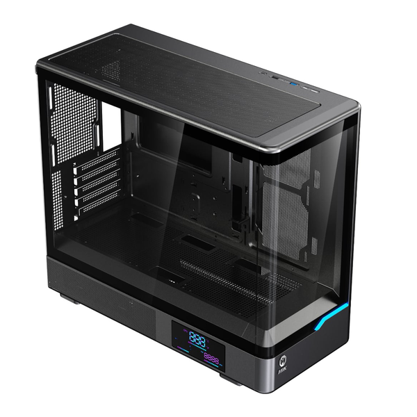  Thùng máy MIK H7 CURVED 360 M-ATX (Chưa kèm Fan) | M-ATX/ITX, Kính cường lực, Đen 