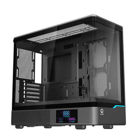Thùng máy MIK H7 CURVED 360 M-ATX (Chưa kèm Fan) | M-ATX/ITX, Kính cường lực, Đen