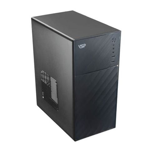 Thùng máy Văn phòng VSP V2821 | Micro ATX/Mini ITX, Mid Tower, Đen