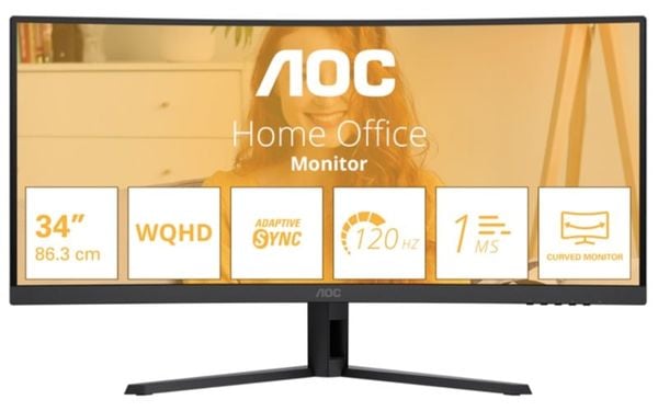 Màn hình Gaming AOC CU34B3E | 34 inch, WQHD, Cong, 120Hz, 1ms, VA 