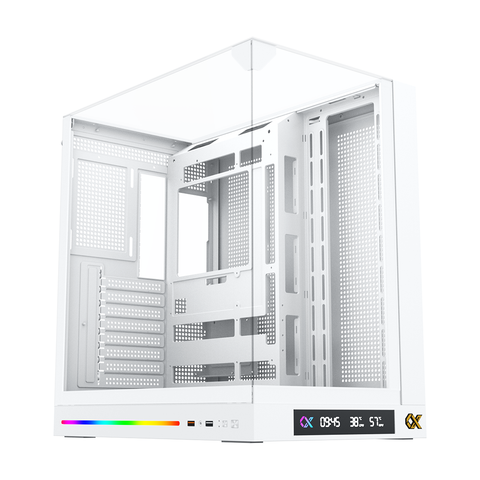 Thùng máy Xigmatek Ocean II Digital ATX Arctic (EN90717) | Không kèm Fan, Trắng