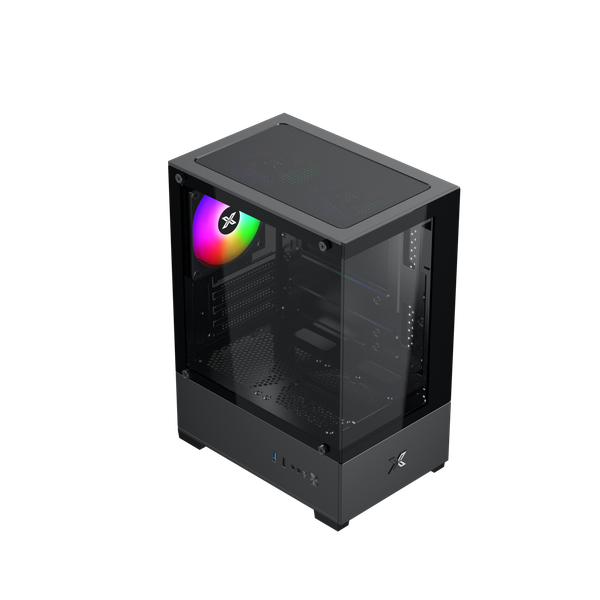  Thùng máy Xigmatek View III 3F | M-ATX/Mini-ITX, 2 Mặt Kính Cường Lực, Đen 