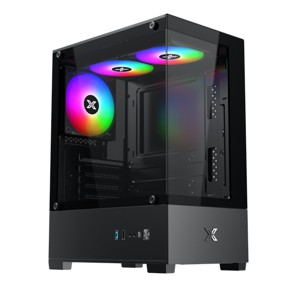  Thùng máy Xigmatek View III 3F | M-ATX/Mini-ITX, 2 Mặt Kính Cường Lực, Đen 