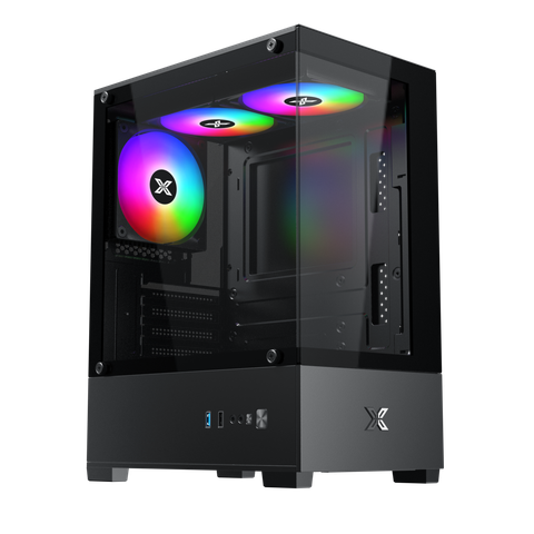 Thùng máy Xigmatek View III 3F | M-ATX/Mini-ITX, 2 Mặt Kính Cường Lực, Đen