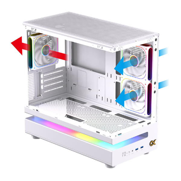  Thùng máy XIGMATEK WIND M 3AF ARCTIC EN90342 | M-ATX/ITX, Kèm 3 Fan, Trắng 