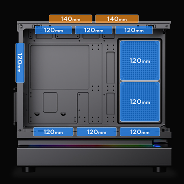  Thùng máy XIGMATEK WIND M 3AF EN90335 | M-ATX/ITX, Kèm 3 Fan, Đen 