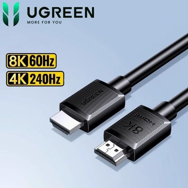  Cáp HDMI 2.1 Ugreen 45432 | 2M, 8K@60Hz, 48Gbps, HDR, eARC, Đen 