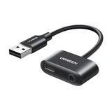  Cáp chuyển USB sang 3.5mm và USB Type-C Ugreen 80897 | USB 2.0, DAC, Hỗ trợ Mic, Điều khiển âm lượng 