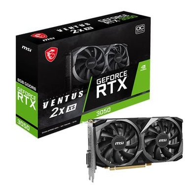  Card màn hình NVIDIA GeForce RTX 3050 MSI Ventus 2X XS OC | 8GB GDDR6, 2560 CUDA, 500W 