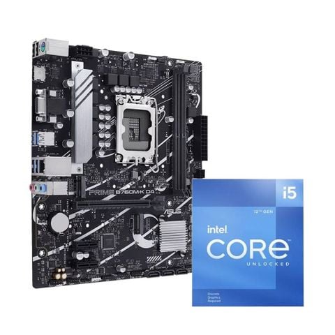 COMBO CPU I5 12400F Chính Hãng - Mainboard Asus B760M-K D4