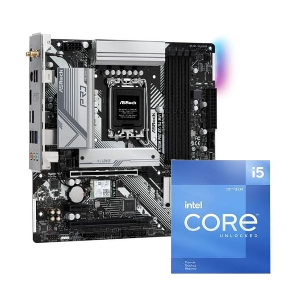  COMBO CPU I5 12400F Chính Hãng - Mainboard Asrock B760M pro rs wifi D4 