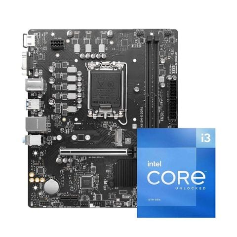 COMBO CPU I3 12100F Box CH - Mainboard Asus H610M-E MSI