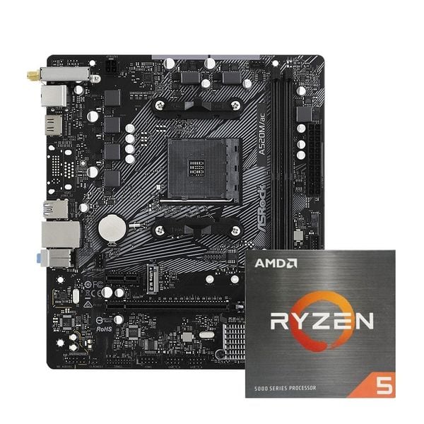  COMBO CPU AMD Ryzen 5 5600G - ASRock A520M.AC 