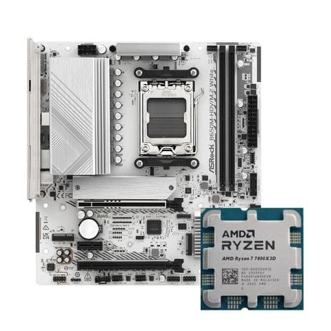 COMBO AMD Ryzen 7 7800X3D - ASROCK B650M HDV M2 WHITE