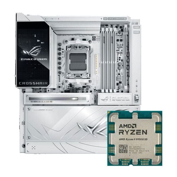  COMBO AMD Ryzen 9 9950X3D - ASUS ROG Crosshair X870E Glacial 